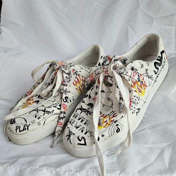 Zara Designer Protest Graffiti Men's Shoes - Picture 1 of 14